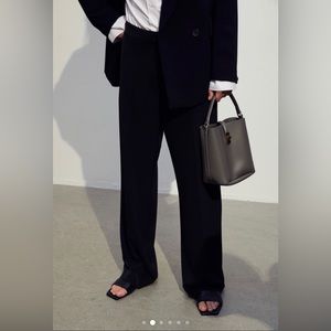 H&M Black Wide-Leg Trousers Size 2